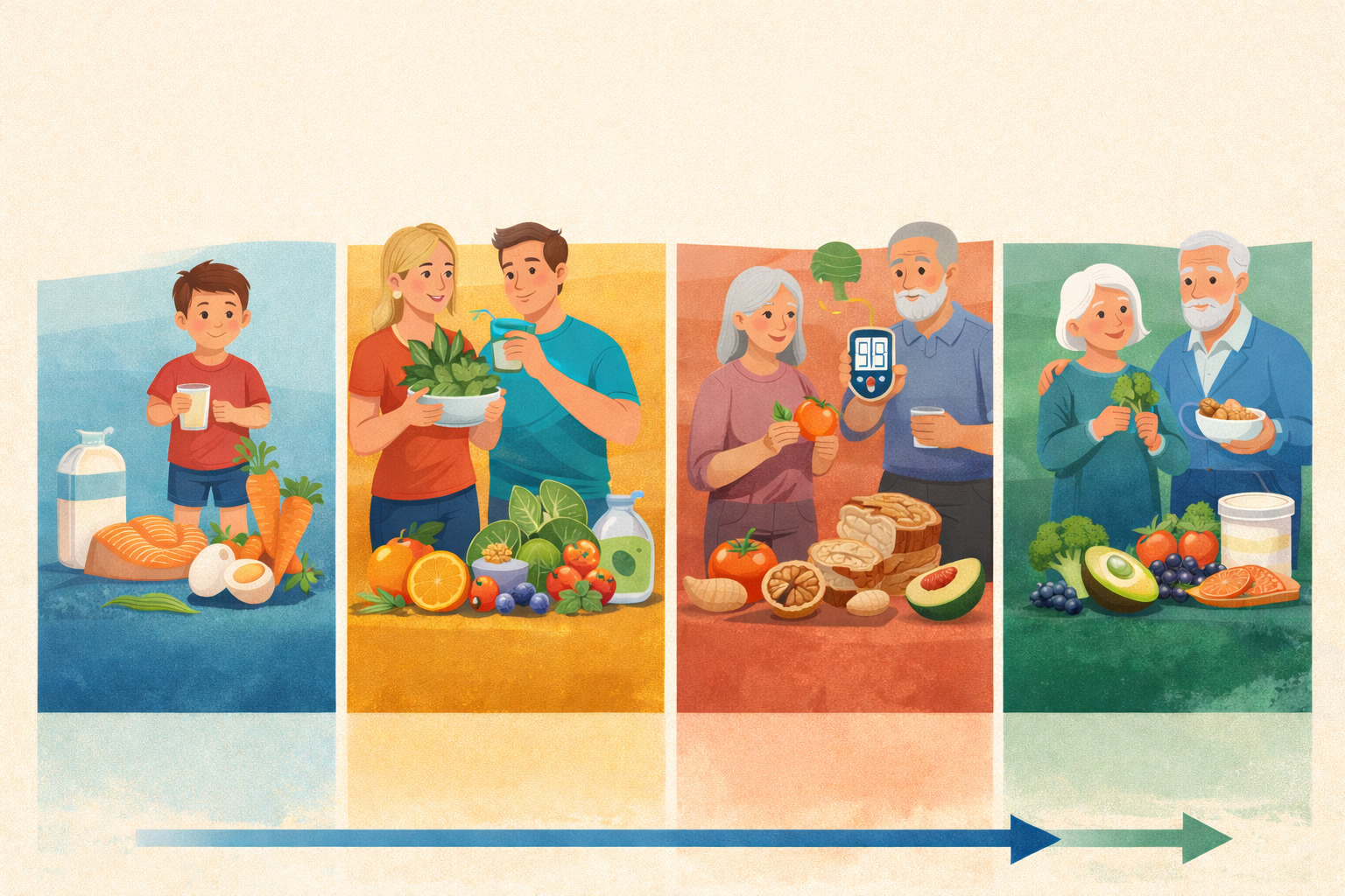 كيف تتغير الفوائد الصحية للأغذية مع مراحل العمر المختلفة؟